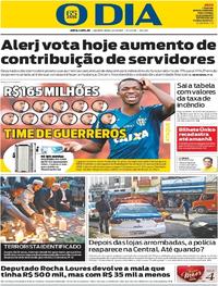 Capa do jornal O Dia 24/05/2017