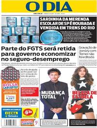 Capa do jornal O Dia 24/06/2017