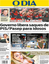 Capa do jornal O Dia 24/08/2017