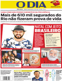 Capa do jornal O Dia 24/12/2017