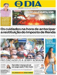 Capa do jornal O Dia 25/04/2017