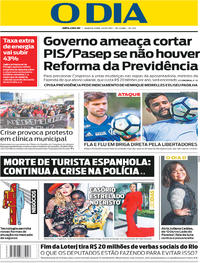 Capa do jornal O Dia 25/10/2017