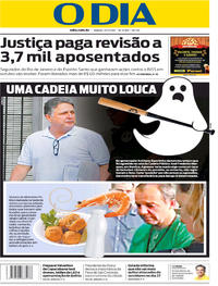 Capa do jornal O Dia 25/11/2017
