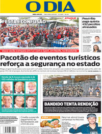 Capa do jornal O Dia 26/09/2017