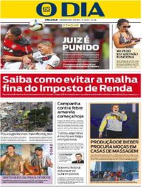 Capa do jornal O Dia 27/03/2017