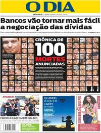 Capa do jornal O Dia 27/08/2017