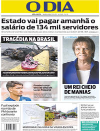 Capa do jornal O Dia 27/12/2017