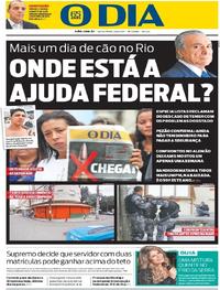 Capa do jornal O Dia 28/04/2017