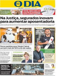 Capa do jornal O Dia 28/05/2017