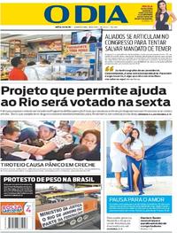 Capa do jornal O Dia 28/06/2017