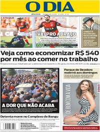 Capa do jornal O Dia 28/08/2017