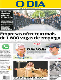 Capa do jornal O Dia 28/10/2017