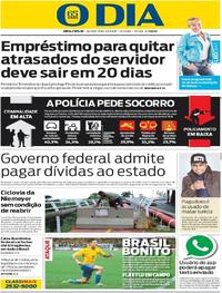 Capa do jornal O Dia 29/03/2017