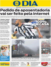 Capa do jornal O Dia 29/05/2017