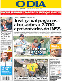 Capa do jornal O Dia 30/08/2017