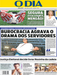 Capa do jornal O Dia 30/11/2017