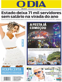 Capa do jornal O Dia 30/12/2017
