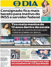 Capa do jornal O Dia 31/03/2017