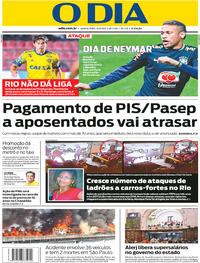 Capa do jornal O Dia 31/08/2017