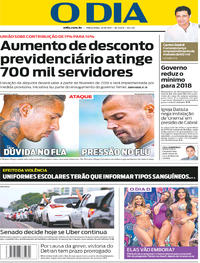 Capa do jornal O Dia 31/10/2017
