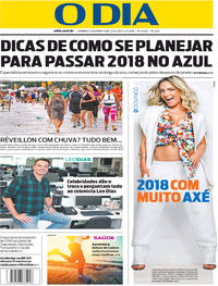 Capa do jornal O Dia 31/12/2017