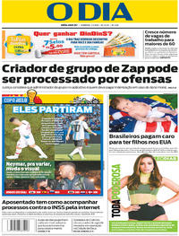 Capa do jornal O Dia 01/07/2018
