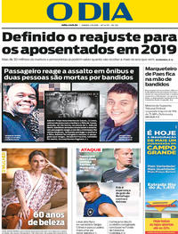 Capa do jornal O Dia 01/09/2018
