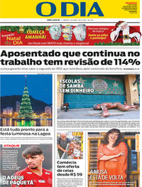 Capa do jornal O Dia 01/12/2018
