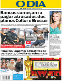 Capa do jornal O Dia 02/03/2018