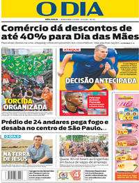 Capa do jornal O Dia 02/05/2018
