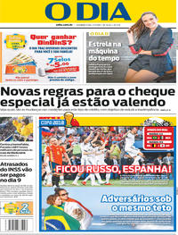 Capa do jornal O Dia 02/07/2018