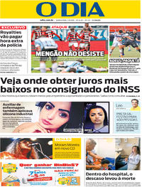 Capa do jornal O Dia 02/08/2018