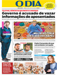 Capa do jornal O Dia 02/09/2018
