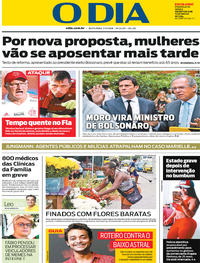 Capa do jornal O Dia 02/11/2018