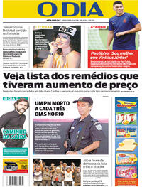Capa do jornal O Dia 03/04/2018