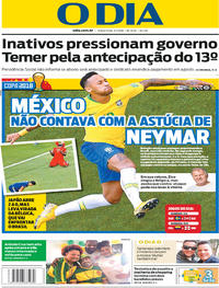Capa do jornal O Dia 03/07/2018