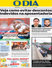 Capa do jornal O Dia 03/08/2018