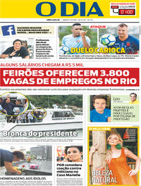 Capa do jornal O Dia 03/11/2018
