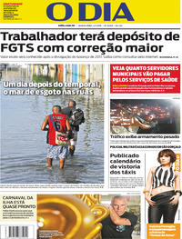 Capa do jornal O Dia 04/01/2018