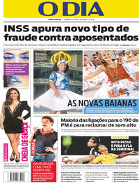 Capa do jornal O Dia 04/02/2018
