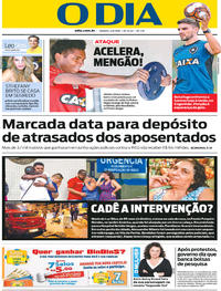 Capa do jornal O Dia 04/08/2018