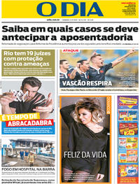 Capa do jornal O Dia 04/11/2018