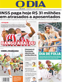 Capa do jornal O Dia 05/02/2018