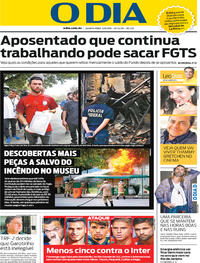 Capa do jornal O Dia 05/09/2018
