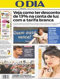 Capa do jornal O Dia 06/01/2018