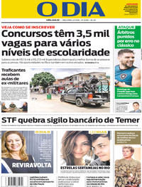 Capa do jornal O Dia 06/03/2018