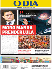 Capa do jornal O Dia 06/04/2018