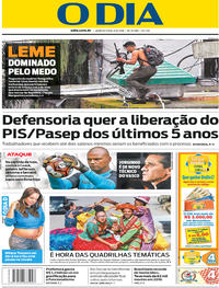 Capa do jornal O Dia 06/06/2018