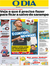 Capa do jornal O Dia 06/07/2018