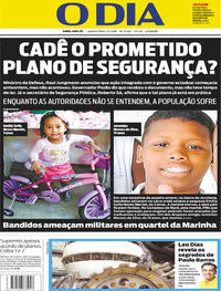 Capa do jornal O Dia 07/02/2018
